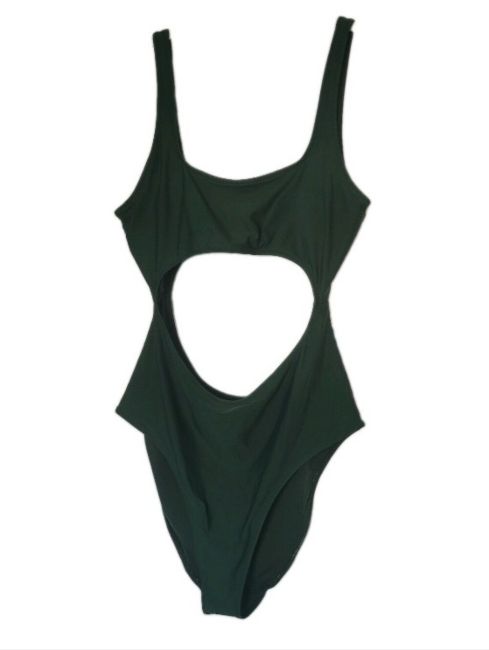 Aerie Cut Out Scoop One Piece Swimsuit Green Cheeky Size Large Swimwear Beach L